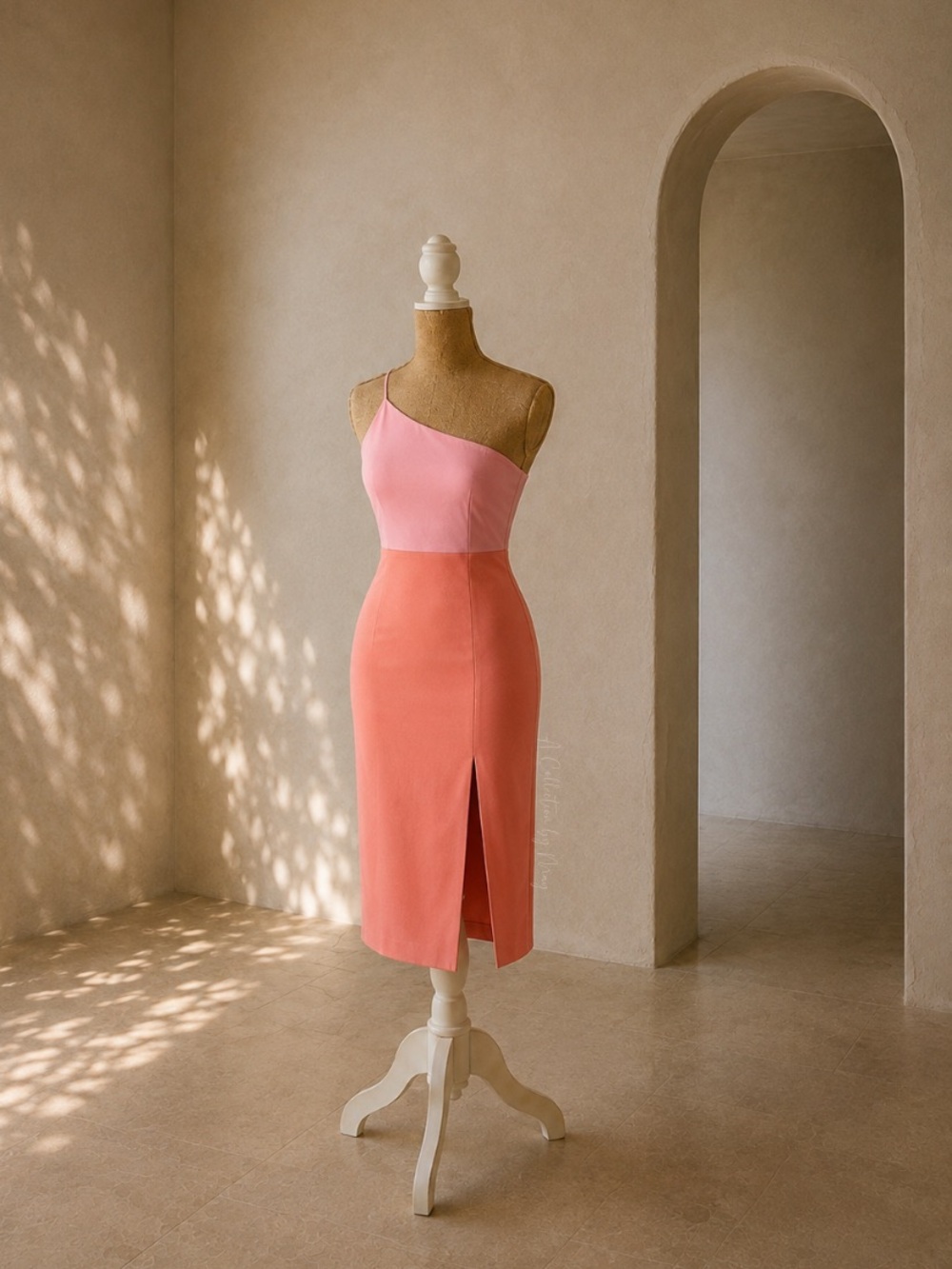 Petal & Pup Xiomar Pink Coral One Shoulder Midi Dress NWT Size 10